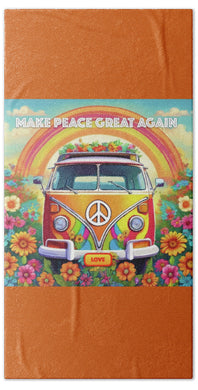 MAKE PEACE GREAT AGAIN - Love Van - Bath Towel