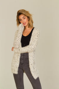 Fuzzy Cardigan Sweater - visitors