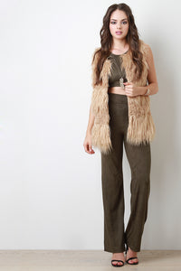 Double Texture Faux Fur Vest - visitors