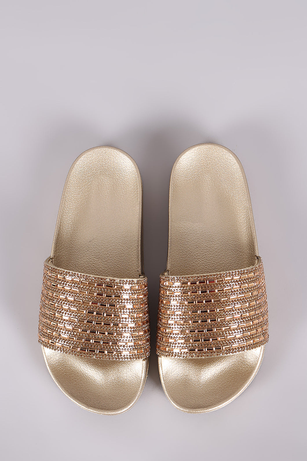 Bamboo Rhinestone Jelly Slide Sandal - visitors