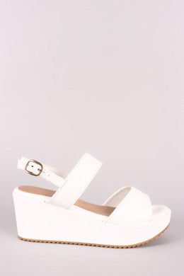 Double Band Slingback Platform Wedge - visitors