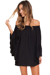 Malibu Casual, Black Ethereal Chiffon Mini Dress - visitors