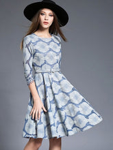 Country Elegance, Embroidery Waves Printed Dress - visitors