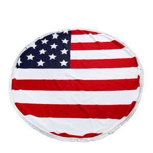 Round American Flag Beach Blanket - visitors